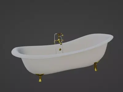 Baroque Bathtub Low-poly 3D model