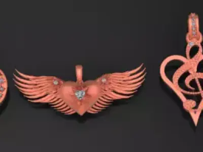 Luxury Heart  Pendant Collection            3D print model