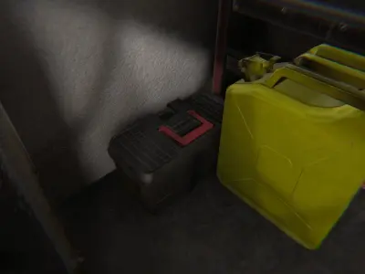 Garage - interior and props Low-poly 3D model