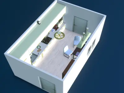 Kitchen with props 3D model