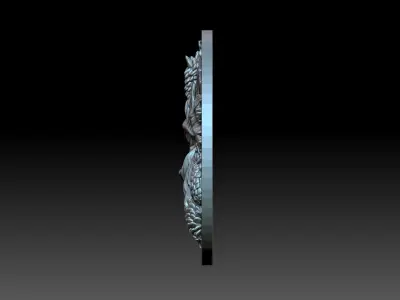 Decorative panel with flowers 3D print model