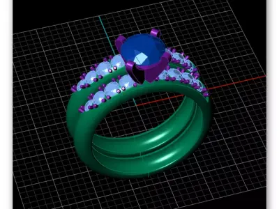 solitaire engagement jewelry ring 3D print model