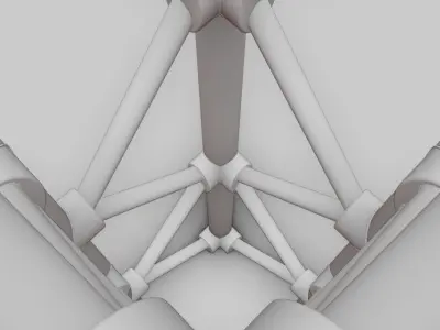 Steel Square Truss 5 Low-poly 3D model
