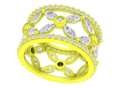 5703 luxury fashion diamond women ring 3D print model