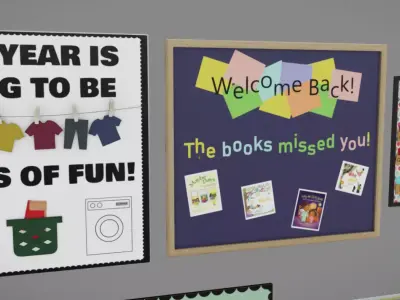 School Boards Low-poly 3D model purchase
