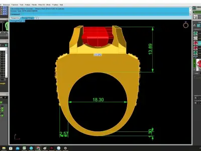 Luxury Large Gemstone Signet Ring 3D Model 4273 3D print model