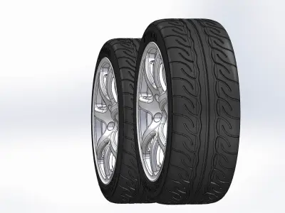 Set of wheels for scale model TVR Tuscan or T400 18in 3D print model