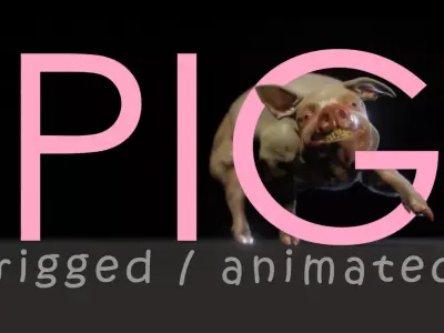 Pig animated - Walk Cycle 3D model