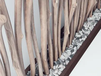 Branch old tree fundament pebble 3D model