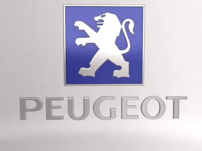 Peugeot car logo keychain 3d model  3D model