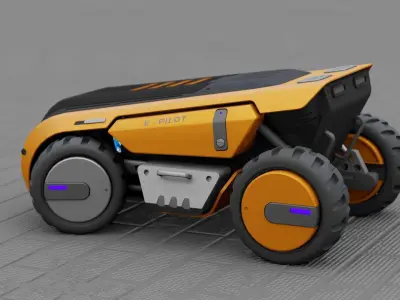 FUTURISTIC TRUCK H-580  RIGGED 3D model