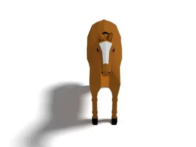 Low Poly Cartoon Horse Low-poly 3D model