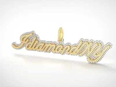 Model 1071 IdiamondNY Name Plate Diamond Pendant  3D print model