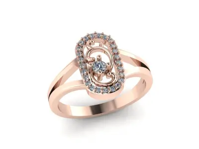 Jewelry Diamond Ring 3D Print Model 3D print model 34