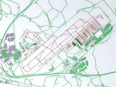 London Stansted STN Airport Roads Buildings and Public Transport 3D model