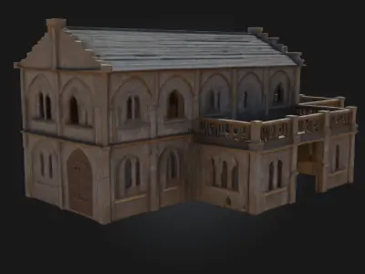 Medieval Stone House Model  Sturdy Shelter of a Bygone Age 3D model
