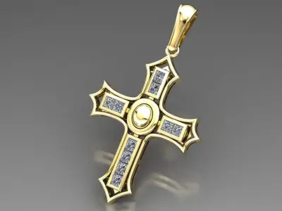 diamond cross 3D model 3D print model