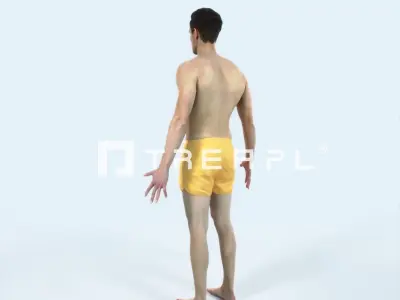 Virtue L Beach Animated Rigged Sports Man Low-poly 3D model
