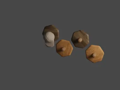  Hexagon Wall Knobs  3D model