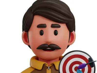 Dart Player Avatar 3D Icon Low-poly 3D model