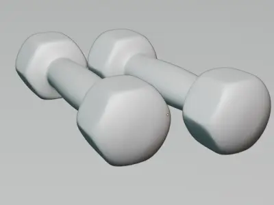 Blue-3 Dumbbell Low-poly 3D model