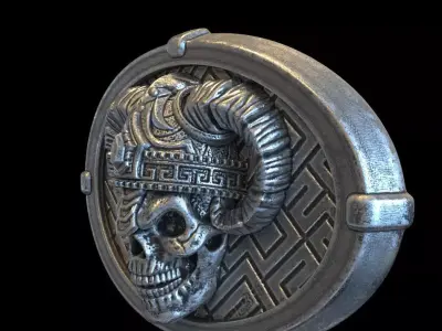 skull belt buckle demon  vol4 3D print model