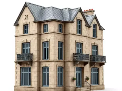 Charming Stone House model pack Low-poly 3D model