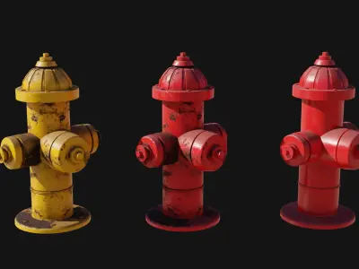 Low-Poly Hydrant Collection by Nikdox Low-poly 3D model