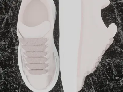 ALEXANDER MCQUEEN 3D SHOES - PINK GLITTER Low-poly 3D model