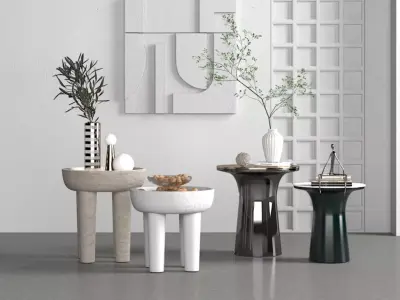 Modern edge and corner tables 3D model