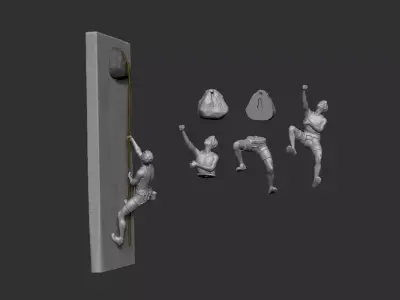 Climber statue wall hanging ornament model 2 3D print model