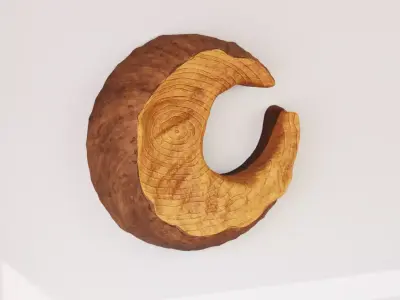 Crescent Moon Wall Mural Low-poly 3D model