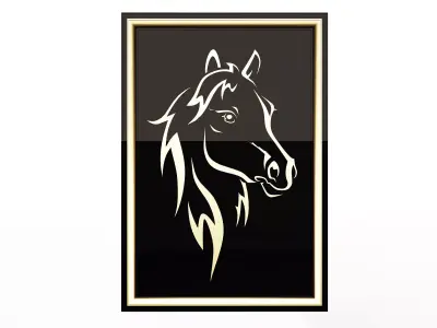 Horse Frame Decoration 3D model
