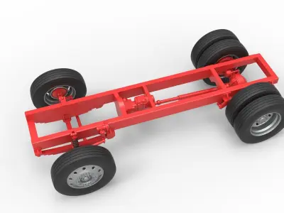Chassis of Vintage GATR Racing Semi truck V2 Scale 1 to 25 3D print model