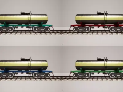 Animated game-ready TankcarV0 Low-poly 3D model