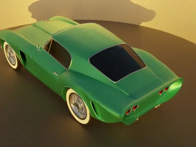 High Poly Classic 1960s Sports Car Exterior Shell 3D model