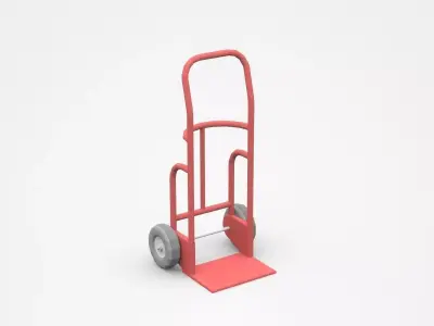 Red Hand Truck Of Higher Scale Volume 3D model