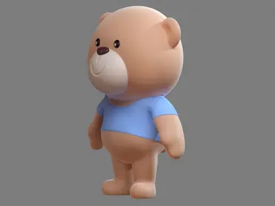 Cartoon Bear - high poly 3D model
