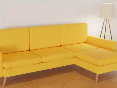 Corner Sofa 3D Model  Free 3D model