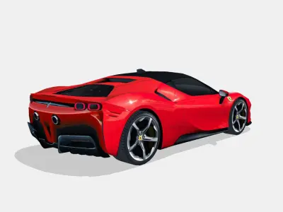 Ferrari SF90 Stradale 2021 Low-poly 3D model
