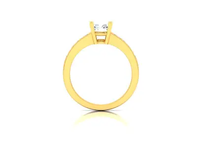 Solitaire Wedding Engagement Ring 3D print model 4