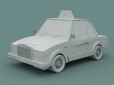 Cartoon Taxi 3D model