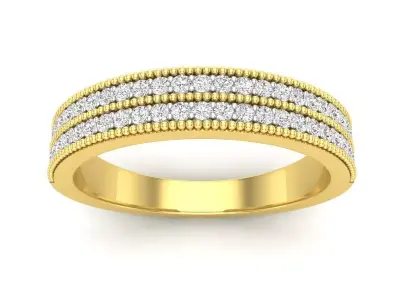 AV 610 Diamond Double Row Anniversary Wedding Band 3D print model