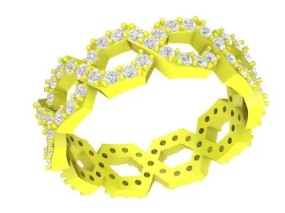 Luxury Openwork Pave Eternity Ring Jewelry Model 4544 3D print model