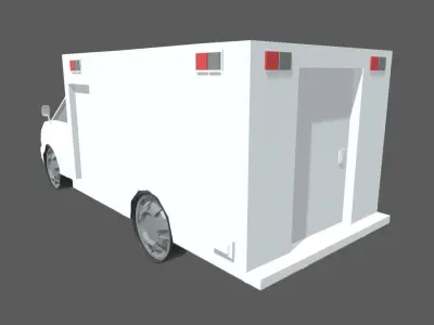 Low Poly Ambulance 01 Low-poly 3D model