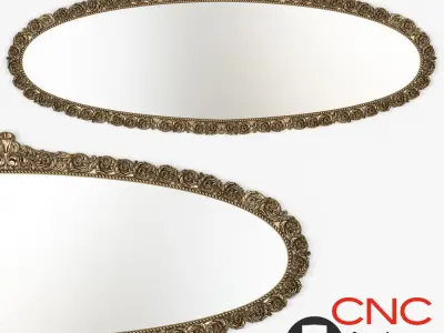 Oval classic mirror 3D model