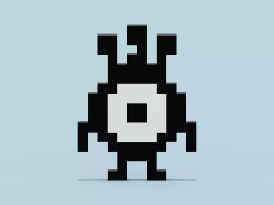 Pixel Patapon Low-poly 3D model