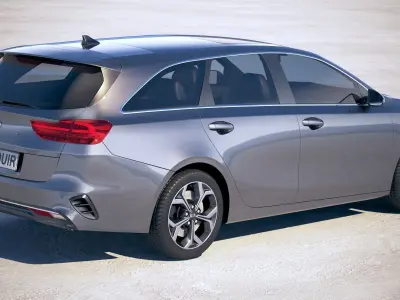 Kia Ceed Sportswagon 2019 with interior 3D model