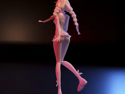 Anime girl 3D print model
