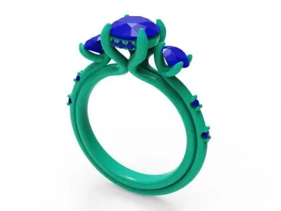Diamond ring 3D print model 70